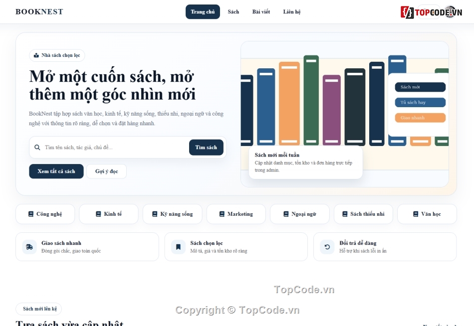 mới nhất,đồ án bán sách,Web bán hàng sách